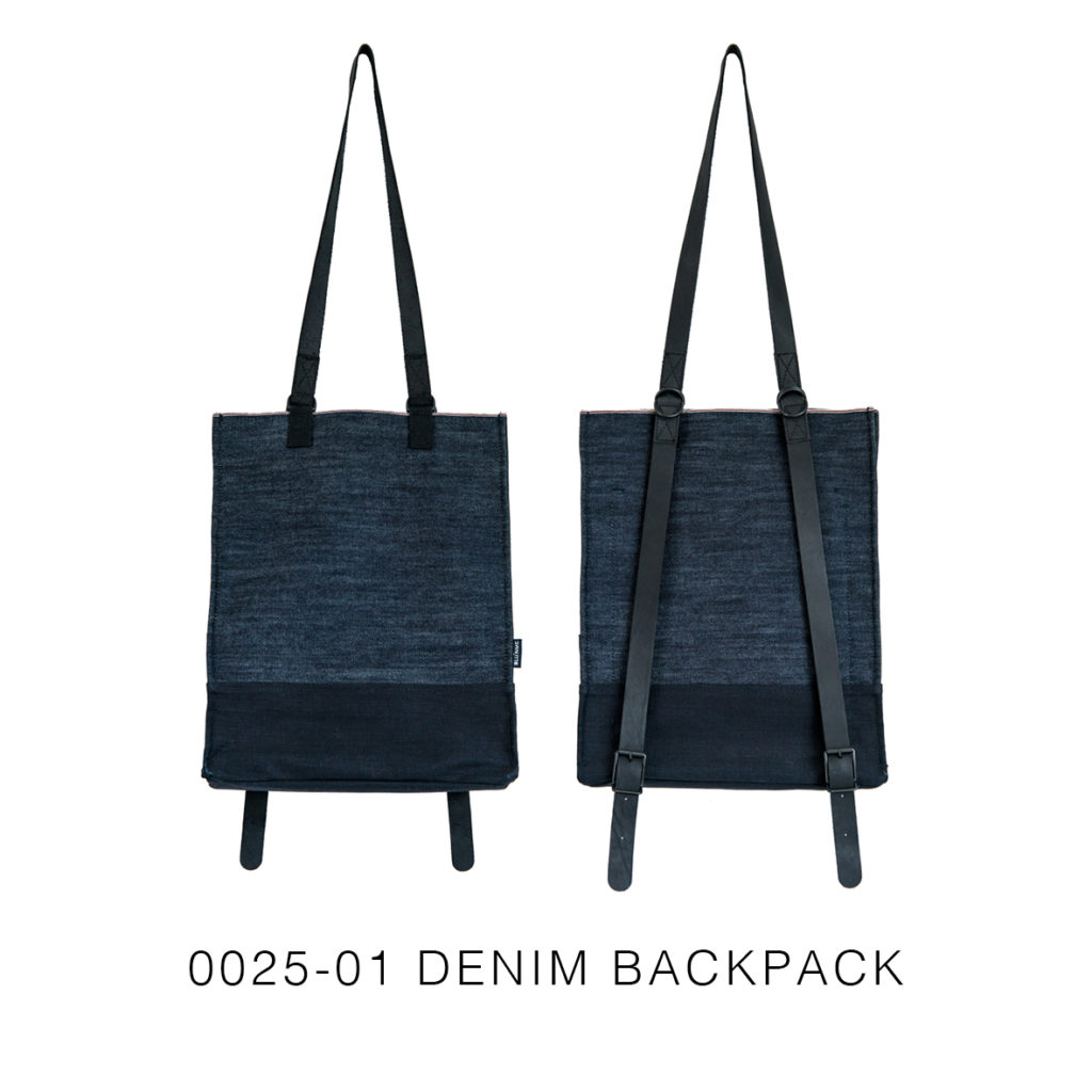 0025-01 Denim Backpack raw denim cimosato / selvedge denim raw
33x41x17 cm