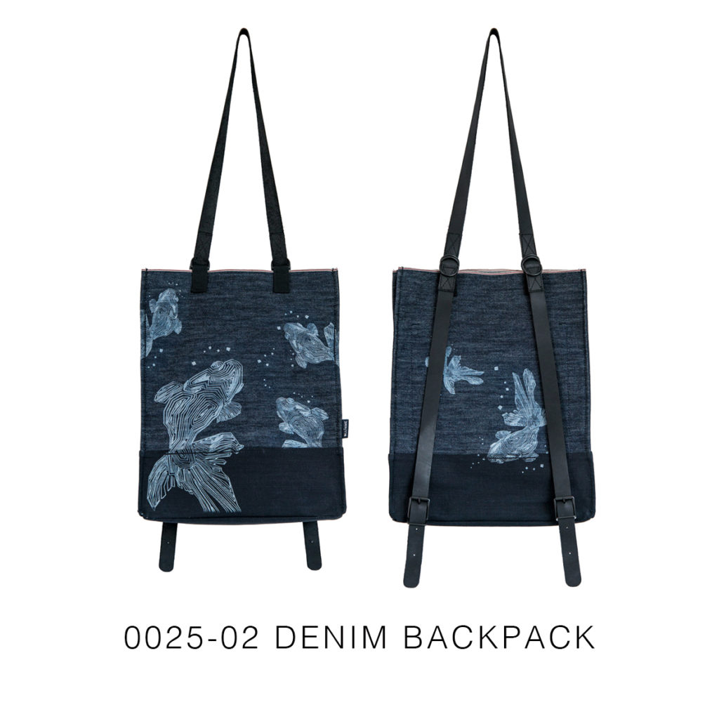 0025-02 Denim Backpack con laser design / with laser design
33x41x17 cm