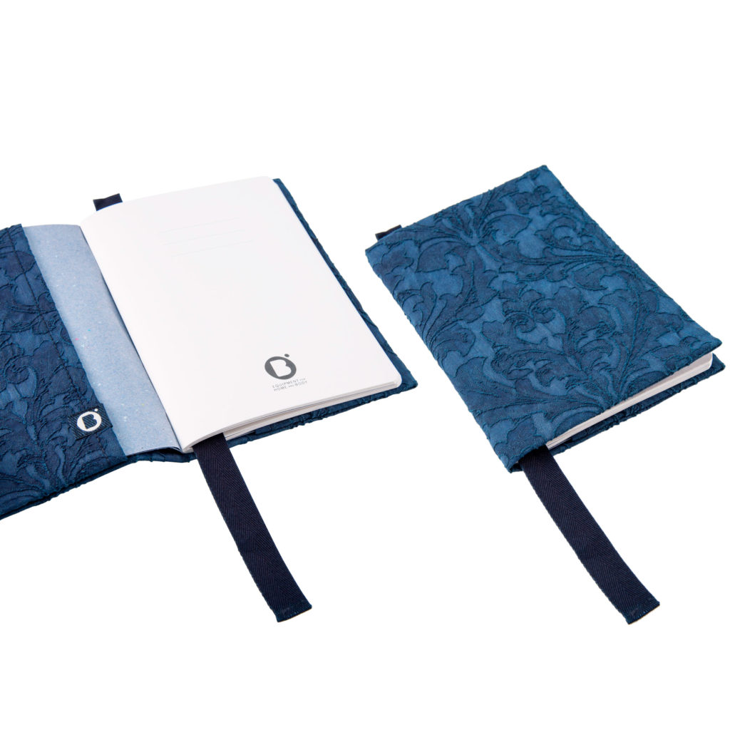0003-02 NOTEBOOK COVER jacquard indaco / indigo jacquard