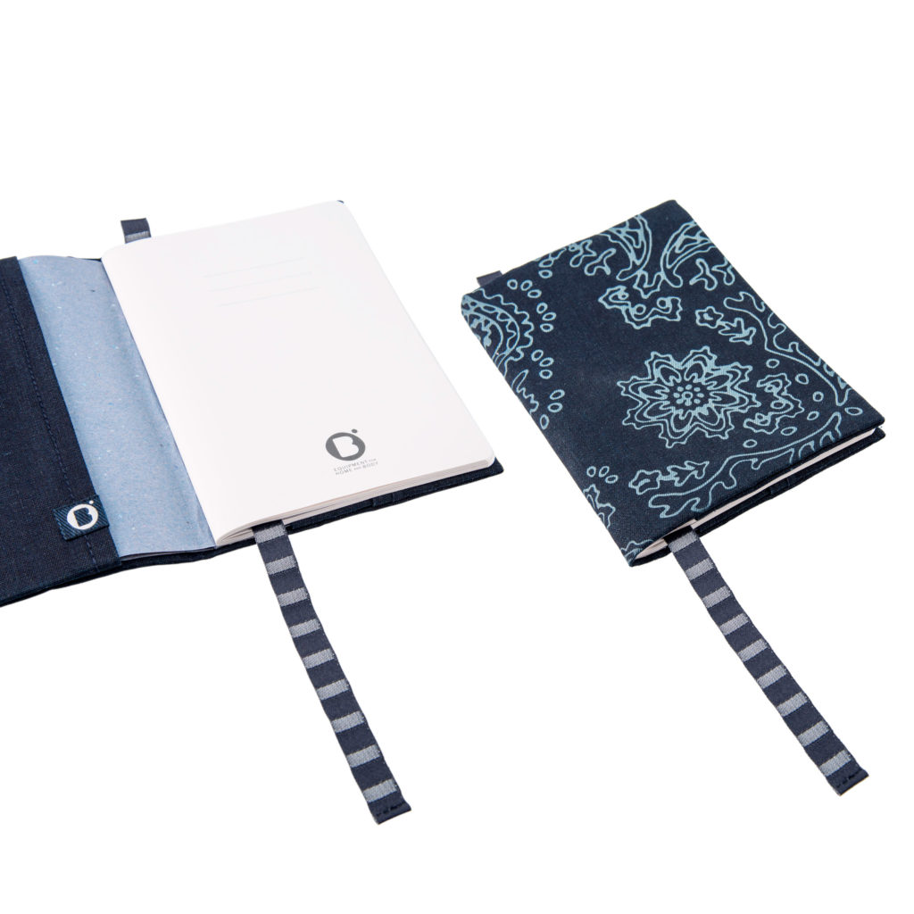 0003-05 NOTEBOOK COVER denim riciclato con laser design / recycled denim with laser design