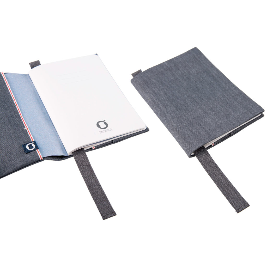 0003-06 NOTEBOOK COVER denim cimosato grigio / grey selvedge denim
