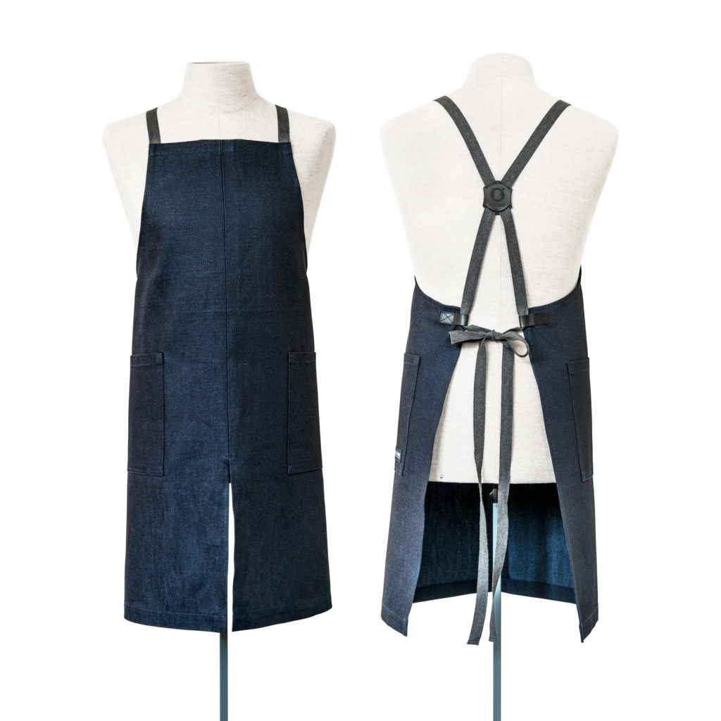 0018-01 APRON HALF&HALF denim riciclato / recycled denim