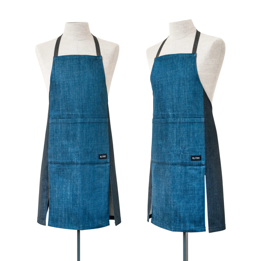 0020-01 APRON DOUBLE TEAR denim raw due toni di indaco / raw denim two shades of indigo
